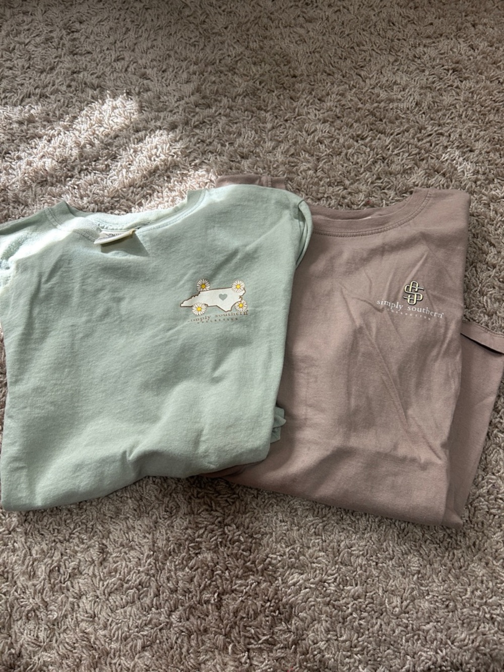 Simply Southern Mint Green & Taupe Short-Sleeve Kids Tees